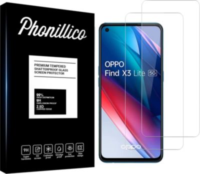 Protège écran PHONILLICO OPPO Find X3 Lite - Verre trempé x2 Protège écran PHONILLICO OPPO Find X3 Lite - Verre trempé x2