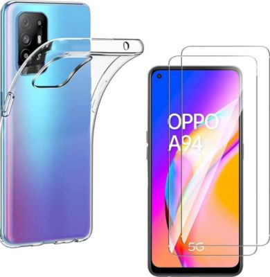 Pack PHONILLICO Oppo A94 - Coque + Verre trempé x2 Pack PHONILLICO Oppo A94 - Coque + Verre trempé x2