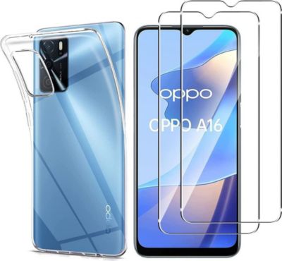 Pack PHONILLICO Oppo A16 - Coque + Verre trempé x2