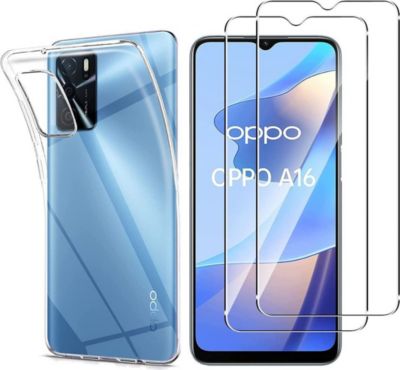 Pack PHONILLICO Oppo A16 - Coque + Verre trempé x2 Pack PHONILLICO Oppo A16 - Coque + Verre trempé x2