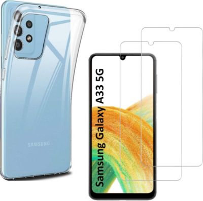 Pack PHONILLICO Samsung Galaxy A33 5G - Coque + Verre x2 Pack PHONILLICO Samsung Galaxy A33 5G - Coque + Verre x2