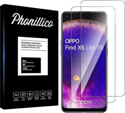Protège écran PHONILLICO OPPO Find X5 Lite - Verre trempé x2 Protège écran PHONILLICO OPPO Find X5 Lite - Verre trempé x2