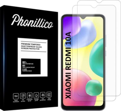 Protège écran PHONILLICO Xiaomi Redmi 10A - Verre trempé x2