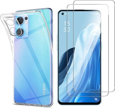 Pack PHONILLICO Oppo Reno 7 5G - Coque + Verre trempé x2