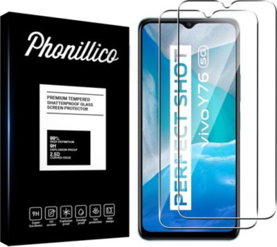 Protège écran PHONILLICO Vivo Y76 5G - Verre trempé x2