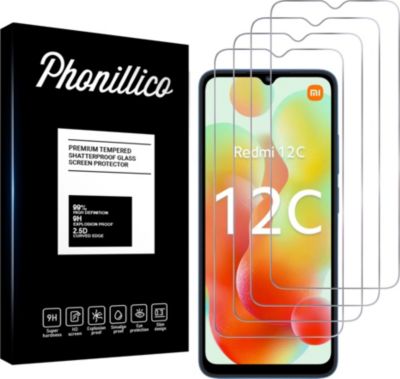 Protège écran PHONILLICO Xiaomi Redmi 12C - Verre trempé x4