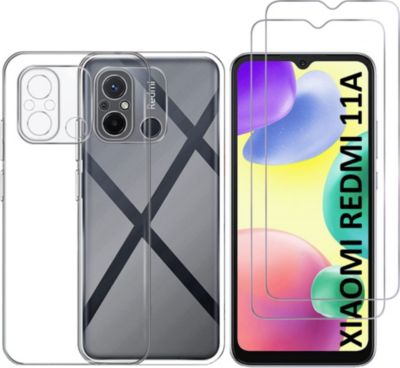 Pack PHONILLICO Xiaomi Redmi 11A - Coque+Verre trempé x2