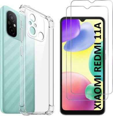 Pack PHONILLICO Xiaomi Redmi 11A - Coque+Verre trempé x2