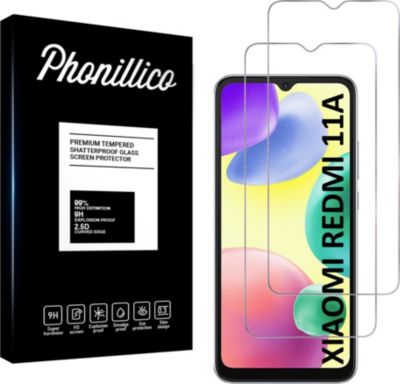 Protège écran PHONILLICO Xiaomi Redmi 11A - Verre trempé x2