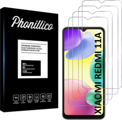 Protège écran PHONILLICO Xiaomi Redmi 11A - Verre trempé x4 Protège écran PHONILLICO Xiaomi Redmi 11A - Verre trempé x4