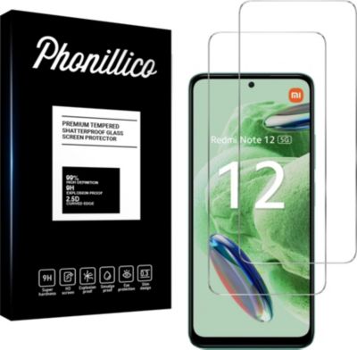 Protège écran PHONILLICO Xiaomi Redmi Note 12 5G- Verre trempé x2