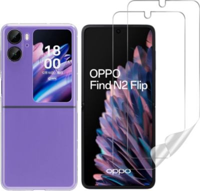 Pack PHONILLICO Oppo Find N2 Flip - Coque+Plastique x2