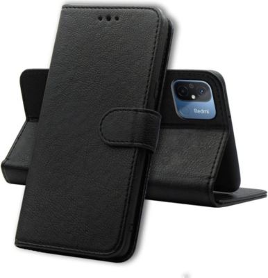 Coque PHONILLICO Xiaomi Redmi 11A - Portefeuille Noir