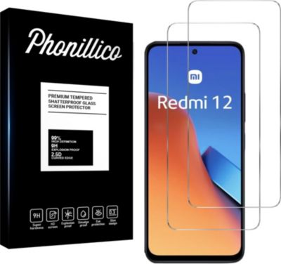 Protège écran PHONILLICO Xiaomi Redmi 12 - Verre Trempé x2