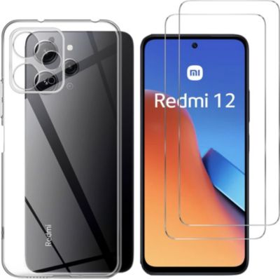 Pack PHONILLICO Xiaomi Redmi 12 - Coque + Verre trempé Pack PHONILLICO Xiaomi Redmi 12 - Coque + Verre trempé