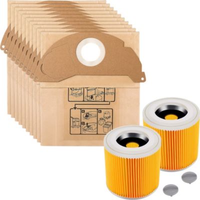 Kit de remplacement PHONILLICO Karcher WD2 - Sac x10 Filtre x2 Kit de remplacement PHONILLICO Karcher WD2 - Sac x10 Filtre x2