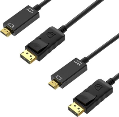Câble DisplayPort PHONILLICO 4K DisplayPort vers HDMI 1,8 mètres Câble DisplayPort PHONILLICO 4K DisplayPort vers HDMI 1,8 mètres