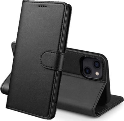 Coque PHONILLICO iPhone 15 - Etui rabat noir Coque PHONILLICO iPhone 15 - Etui rabat noir