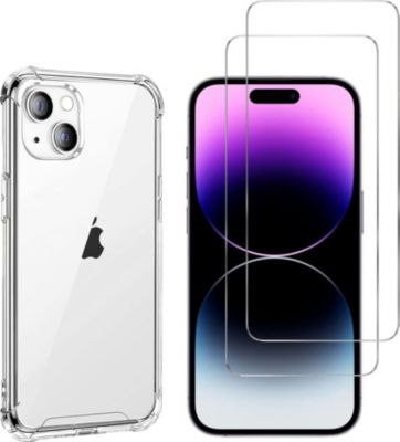 Pack PHONILLICO iPhone 15 Plus -Antichoc + Verre trempé