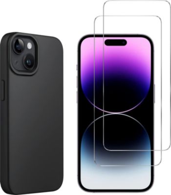 Pack PHONILLICO iPhone 15 Plus - Coque TPU Noir + Verre Pack PHONILLICO iPhone 15 Plus - Coque TPU Noir + Verre