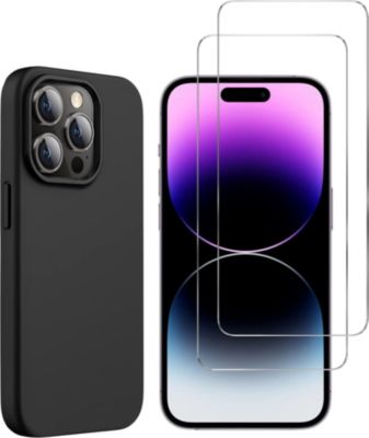 Pack PHONILLICO iPhone 15 Pro Max - TPU noir + Verre