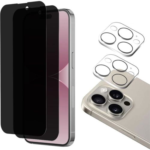 Pack PHONILLICO iPhone 15 Pro Max - Verre espion +caméra