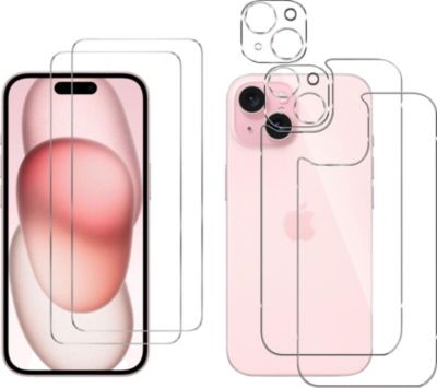 Pack PHONILLICO iPhone 15 - Verre avant+arrière+caméra