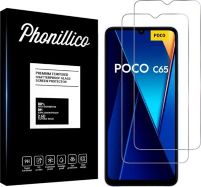 Protège écran PHONILLICO Xiaomi Poco C65 - Verre trempé x2 Protège écran PHONILLICO Xiaomi Poco C65 - Verre trempé x2