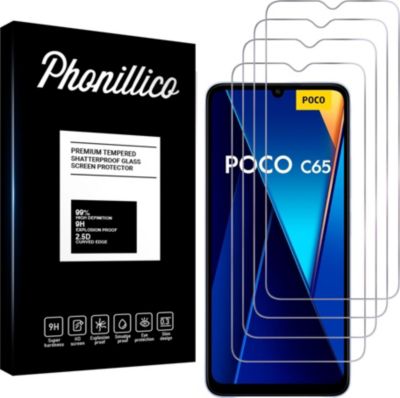 Protège écran PHONILLICO Xiaomi Poco C65 - Verre trempé x4