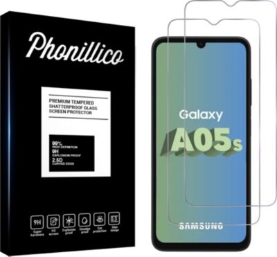 Protège écran PHONILLICO Samsung Galaxy A05S - Verre trempé x2