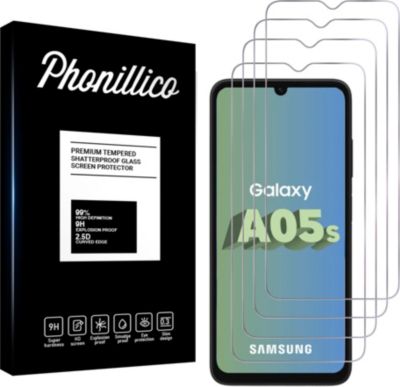 Protège écran PHONILLICO Samsung Galaxy A05S - Verre trempé x4 Protège écran PHONILLICO Samsung Galaxy A05S - Verre trempé x4