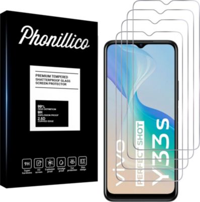 Protège écran PHONILLICO Vivo Y33S - Verre trempé x4 Protège écran PHONILLICO Vivo Y33S - Verre trempé x4
