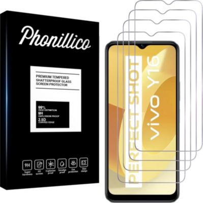 Protège écran PHONILLICO Vivo Y16 - Verre trempé x4