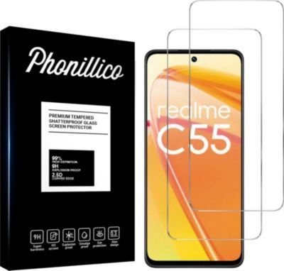 Protège écran PHONILLICO Realme C55 4G - Verre trempé x2