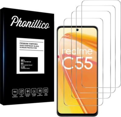 Protège écran PHONILLICO Realme C55 4G - Verre trempé x4