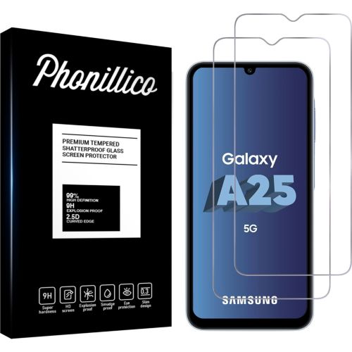 Verre Trempé pour Samsung Galaxy A25 5G [Pack 2] Film Vitre Protection  Ecran Phonillico®
