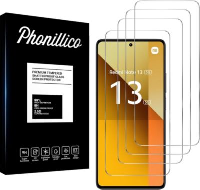 Protège écran PHONILLICO Xiaomi Redmi Note 13 5G -Verre trempé x4 Protège écran PHONILLICO Xiaomi Redmi Note 13 5G -Verre trempé x4