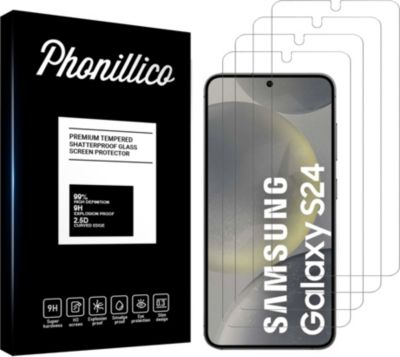 Protège écran PHONILLICO Samsung Galaxy S24 - Verre trempé x4 Protège écran PHONILLICO Samsung Galaxy S24 - Verre trempé x4