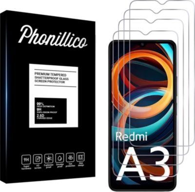 Protège écran PHONILLICO Xiaomi Redmi A3 - Verre trempé x4 Protège écran PHONILLICO Xiaomi Redmi A3 - Verre trempé x4