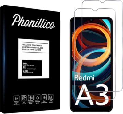 Protège écran PHONILLICO Xiaomi Redmi A3 - Verre trempé x2 Protège écran PHONILLICO Xiaomi Redmi A3 - Verre trempé x2