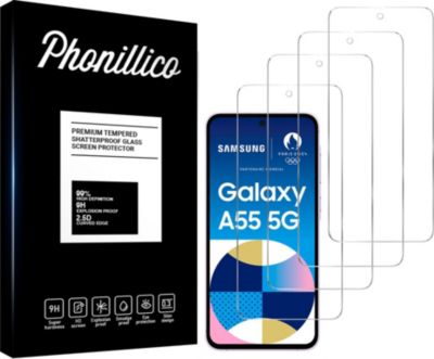 Protège écran PHONILLICO Samsung Galaxy A55 5G - Verre trempé x4