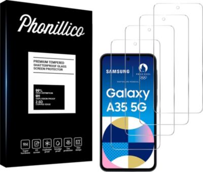 Protège écran PHONILLICO Samsung Galaxy A35 5G - Verre trempé x4 Protège écran PHONILLICO Samsung Galaxy A35 5G - Verre trempé x4