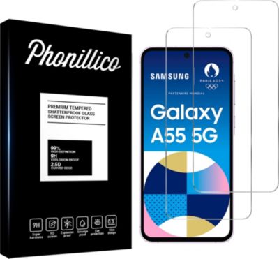 Protège écran PHONILLICO Samsung Galaxy A55 5G - Verre trempé x2 Protège écran PHONILLICO Samsung Galaxy A55 5G - Verre trempé x2