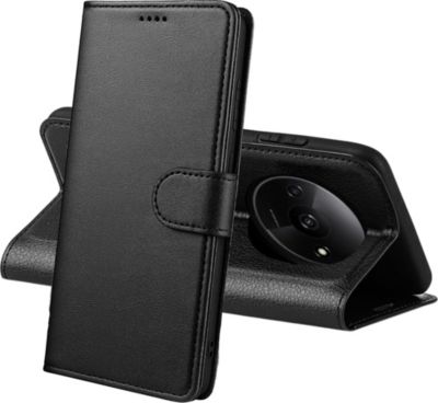 Coque PHONILLICO Xiaomi Redmi A3 - Portefeuille noir