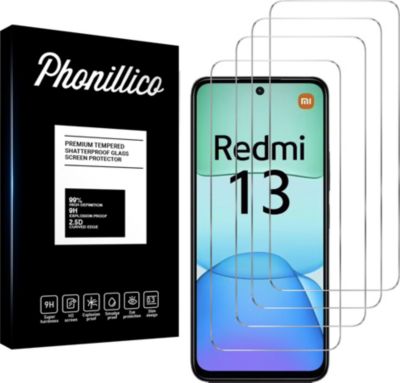 Protège écran PHONILLICO Xiaomi Redmi 13 - Verre trempé x4 Protège écran PHONILLICO Xiaomi Redmi 13 - Verre trempé x4