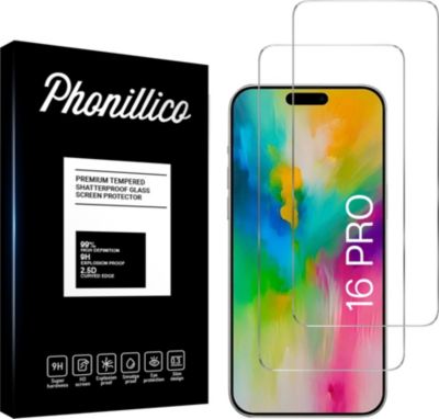 Protège écran PHONILLICO iPhone 16 Pro - Verre trempé x2 Protège écran PHONILLICO iPhone 16 Pro - Verre trempé x2