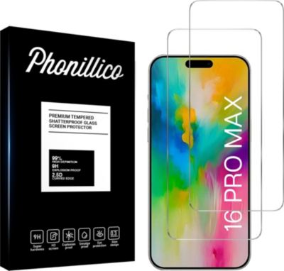 Protège écran PHONILLICO iPhone 16 Pro Max - Verre trempé x2 Protège écran PHONILLICO iPhone 16 Pro Max - Verre trempé x2
