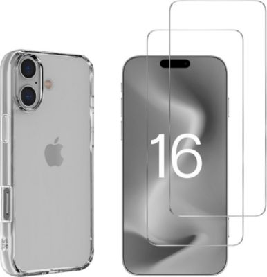 Pack PHONILLICO iPhone 16 - Coque et verre trempé