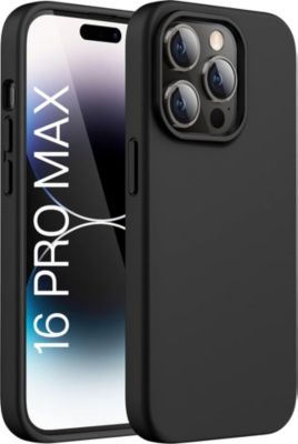 Coque PHONILLICO iPhone 16 Pro Max - Silicone Souple Noir