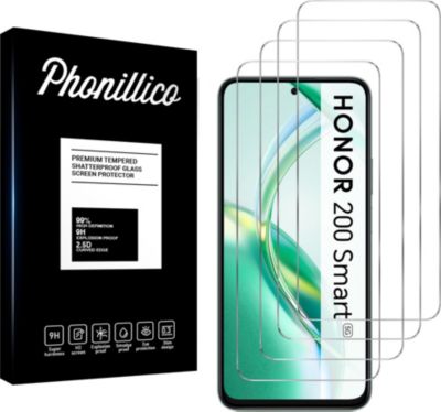 Protège écran PHONILLICO Honor 200 Smart 5G - Verre trempé x4